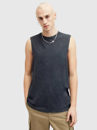 AllSaints Remi Sleeveless Crew Neck Tank Top - Washed Black - Male