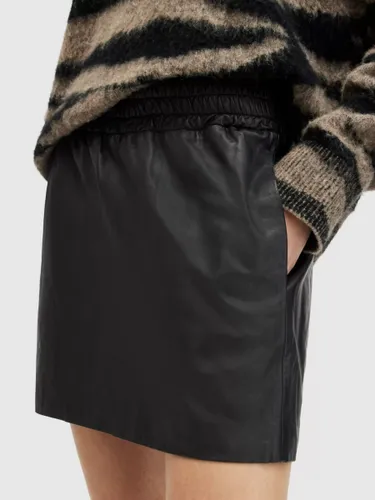 AllSaints Shana Leather Mini Skirt, Black - Black - Female