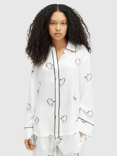AllSaints Sofi Escalera Pyjama Top, Ecru White - Ecru White - Female