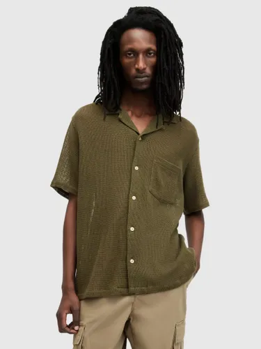 AllSaints Sortie Short Sleeve Shirt - Ash Khaki Green - Male