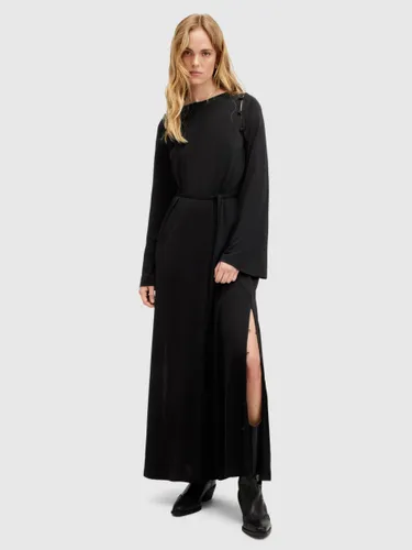 AllSaints Susannah Removable Sleeve Maxi Dress, Black - Black - Female