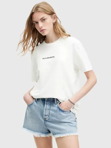 AllSaints Tour Boyfriend Organic Cotton Oversized T-Shirt, Ashen White - Ashen White - Female