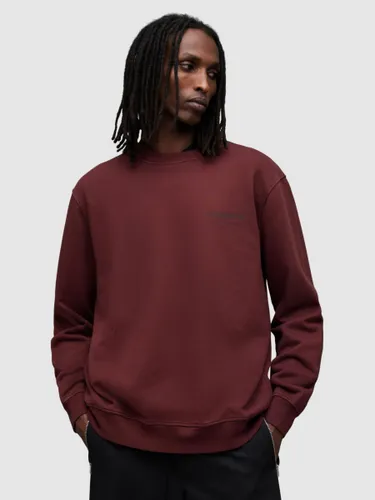 AllSaints Underground Crew Neck Sweatshirt - Mars Red - Male