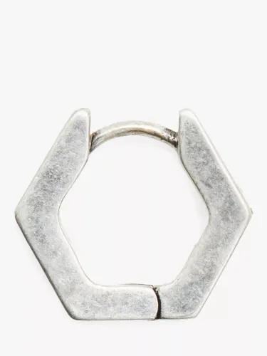 AllSaints Unisex Geometric Single Cuff Earring, Silver - Warm Silver - Male