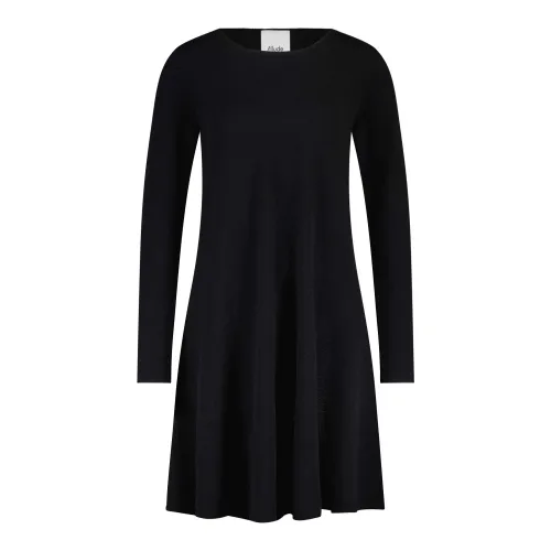 Allude , Knit Dress in Wool-Cashmere Blend ,Black female, Sizes: