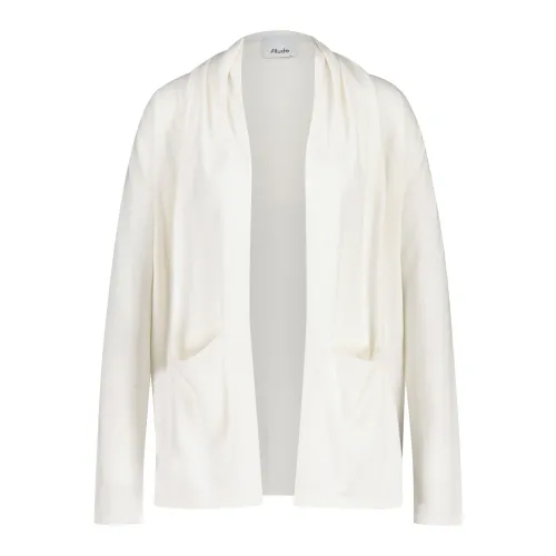 Allude , Silk Blend Open Knit Cardigan ,White female, Sizes: