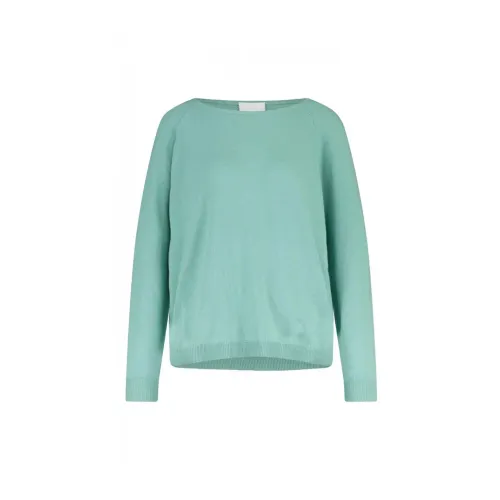 Allude , Stylish Wool-Cashmere Mix Sweater ,Green female, Sizes: