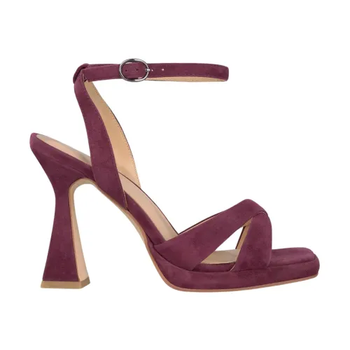 Alma EN Pena , Crossed Strap Heeled Sandals ,Red female, Sizes: