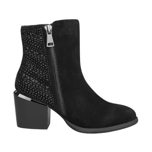 Alma EN Pena , Heeled Rhinestone Ankle Boots ,Black female, Sizes: