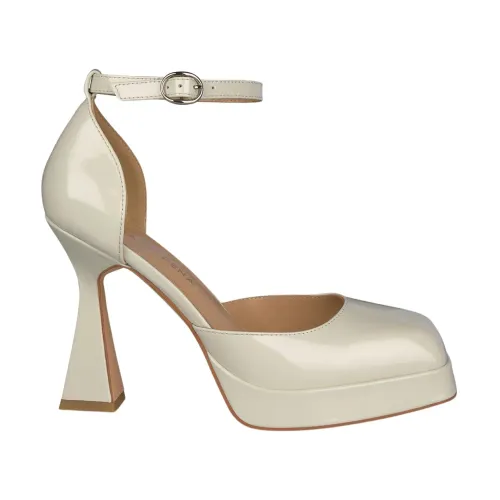 Alma EN Pena , Leather Heeled Sandals ,White female, Sizes: