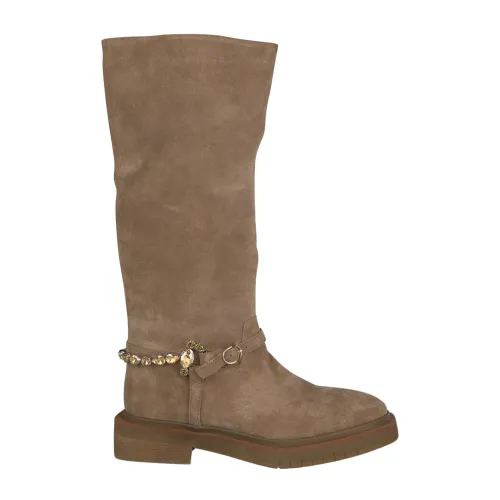 Alma EN Pena , Leather Platform Boots ,Brown female, Sizes: