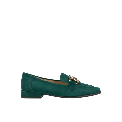 Alma EN Pena , Metallic Stirrup Square Toe Loafers ,Green female, Sizes:
