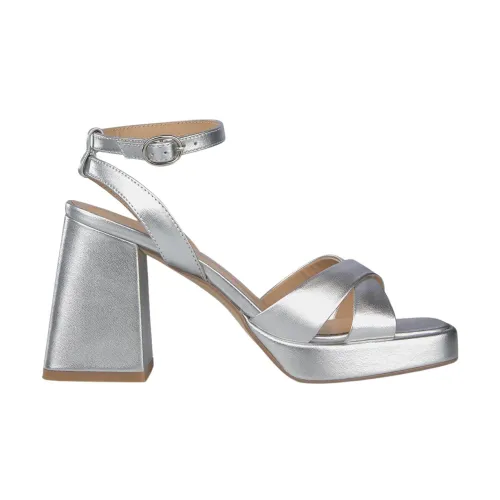 Alma EN Pena , Platform Heeled Sandals ,Gray female, Sizes: