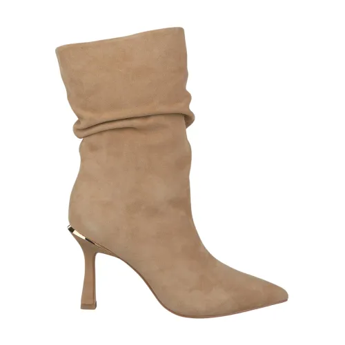Alma EN Pena , Pointed Toe Leather Ankle Boots ,Beige female, Sizes: