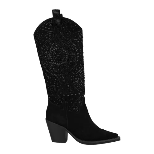 Alma EN Pena , Pointed Toe Leather Boots ,Black female, Sizes: