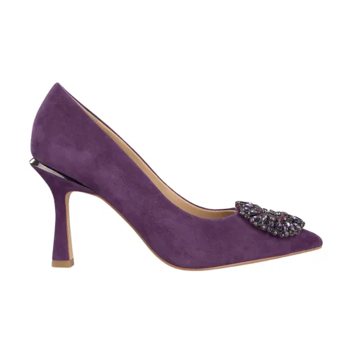 Alma EN Pena , Rhinestone Embellished Pointed Toe Pump ,Purple female, Sizes: