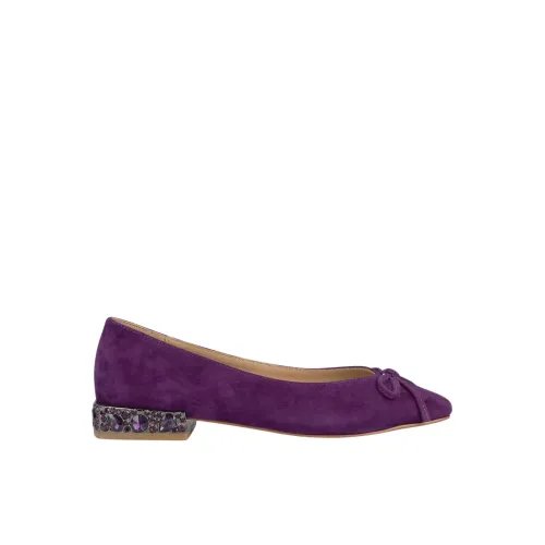 Alma EN Pena , Rhinestone Heel Ballerina Pumps ,Purple female, Sizes: