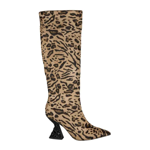 Alma EN Pena , Rhinestone Heel Leather Ankle Boots ,Multicolor female, Sizes:
