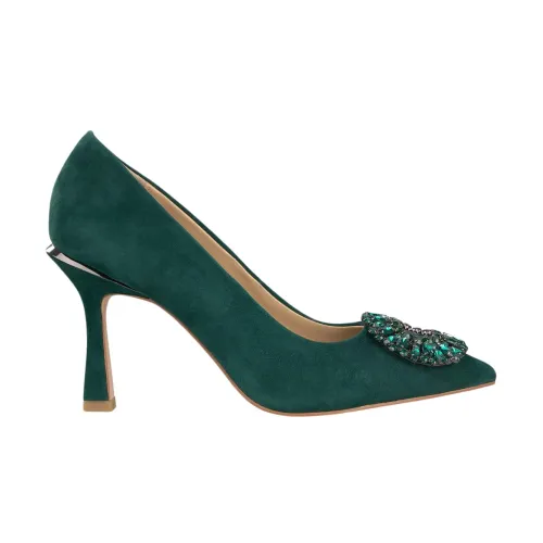 Alma EN Pena , Rhinestone Heeled Pointed Toe Pumps ,Green female, Sizes: