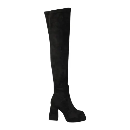 Alma EN Pena , Square Toe Leather Ankle Boots ,Black female, Sizes: