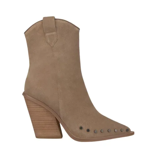 Alma EN Pena , Studded Leather Ankle Boots ,Beige female, Sizes: