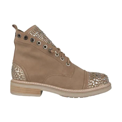 Alma EN Pena , Studded Leather Ankle Boots ,Beige female, Sizes: