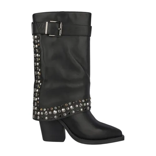 Alma EN Pena , Studded Leather Boots ,Black female, Sizes:
