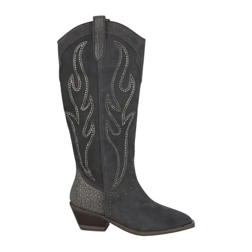 Alma EN Pena , Studded Leather Cowboy Boots ,Gray female, Sizes: