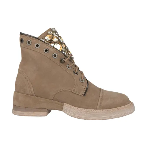 Alma EN Pena , Stylish Leather Ankle Boots ,Beige female, Sizes: