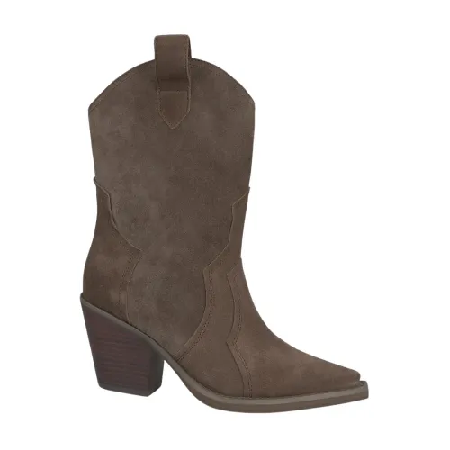 Alma EN Pena , Stylish Leather Ankle Boots with Sharp Pointed Toe ,Brown female, Sizes: