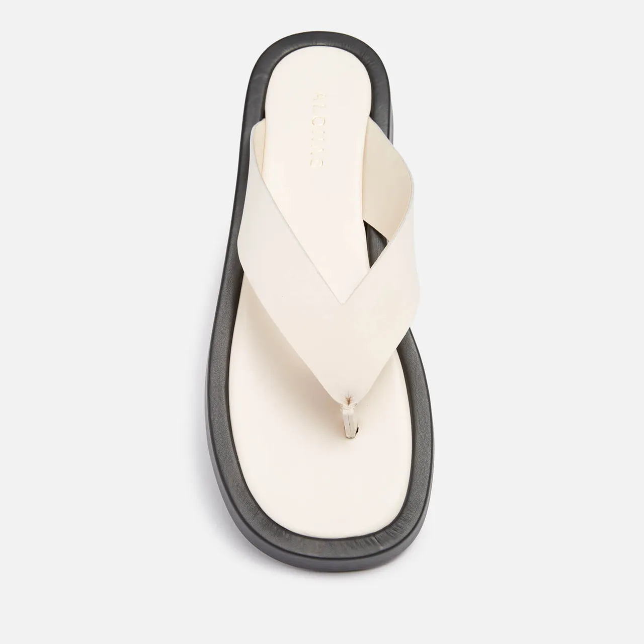 ALOHAS Women's Overcast Leather Toe Post Sandals - Ivory - UK