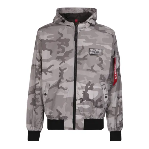 Alpha Industries , Camouflage print jacket ,Gray male, Sizes: