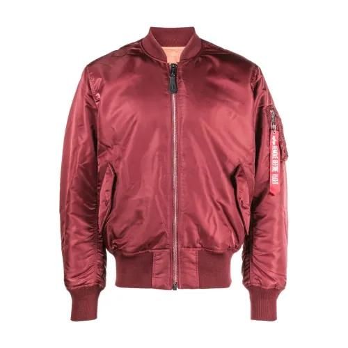 Alpha Industries , Classic Ma-1 Jacket in Burgundy ,Red male, Sizes: