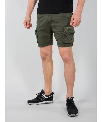 Alpha Industries Mens Crew Shorts in Olive