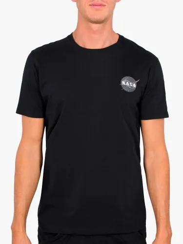 Alpha Industries X NASA Space Shuttle Logo Crew Neck T-Shirt - Black - Male