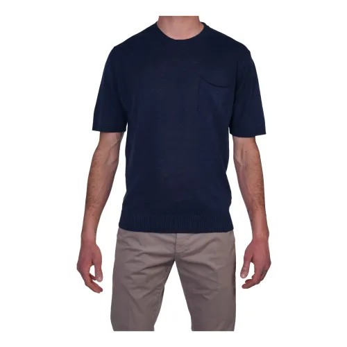 Alpha Studio , Au-6402C 3203 T-shirt ,Blue male, Sizes: