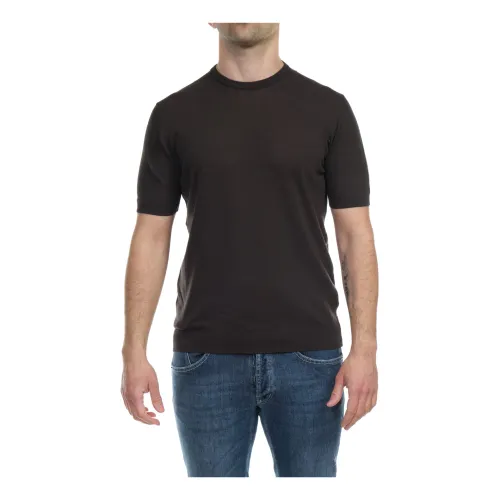 Alpha Studio , Au4020Cs 1027 T-shirt ,Brown male, Sizes: