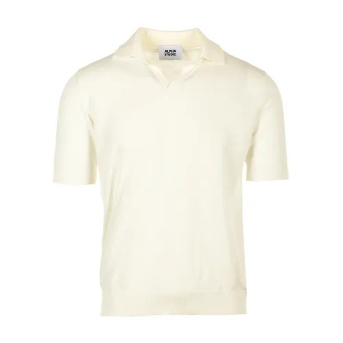 Alpha Studio , Classic Polo Shirts Collection ,Beige male, Sizes: