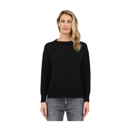 Alpha Studio , Long Sleeve Merino Wool Sweater ,Black female, Sizes: