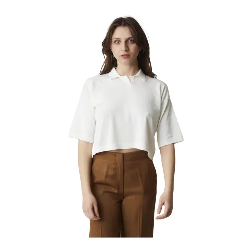 Alpha Studio , Womens Polo Shirt ,White female, Sizes:
