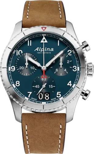 Alpina Watch Startimer Pilot Quartz Chronograph Petroleum Blue - Blue
