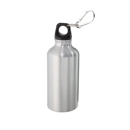 Aluminium Drinking Water Bottle with Screw cap and Carabiner