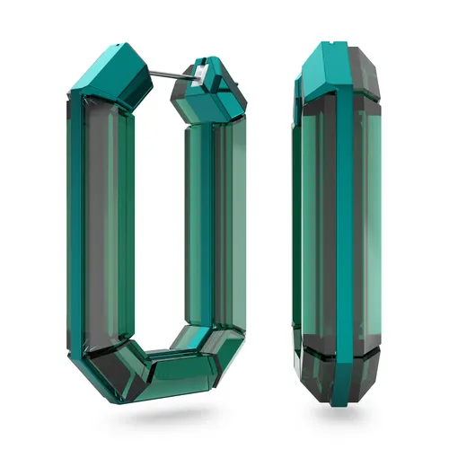 Aluminium Lucent Green Crystal Hoop Earrings