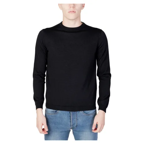 Alviero Martini 1a Classe , Mens Sweater Autumn/Winter Collection ,Black male, Sizes: