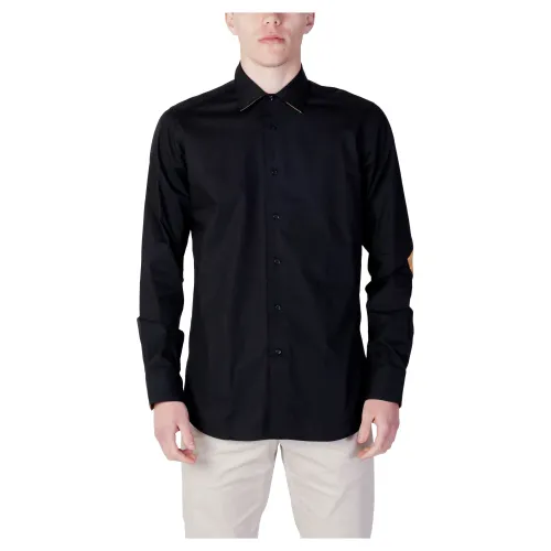 Alviero Martini 1a Classe , Slim Fit Long Sleeve Shirt ,Black male, Sizes: