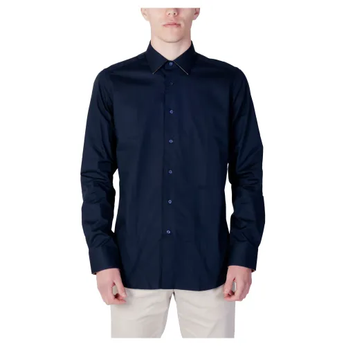 Alviero Martini 1a Classe , Slim Fit Long Sleeve Shirt ,Blue male, Sizes: