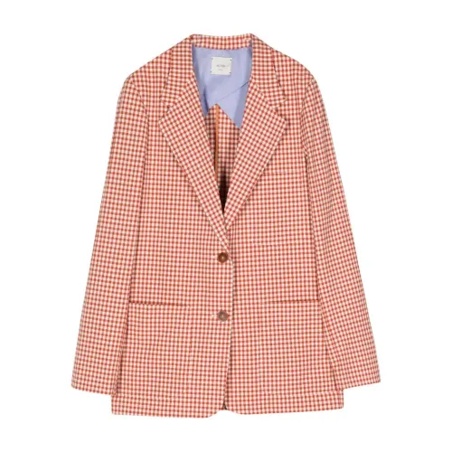 Alysi , Red Gingham Check Jacket ,Red female, Sizes:
