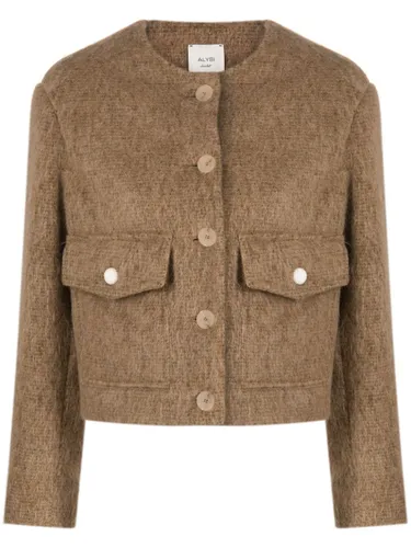 Alysi wool-blend buttoned jacket - Brown
