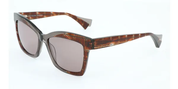 Alyson Magee AM5010 970 Women's Sunglasses Brown Size 56