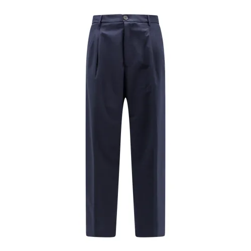 Amaránto , Blue Trousers with Button and Zip ,Blue male, Sizes: